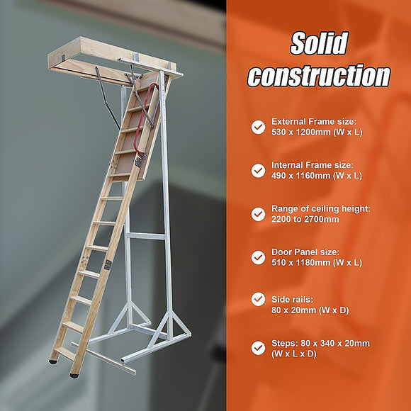 Attic Loft Ladder - 2200mm to 2700mm
