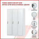 Three-Door Side by Side Office Gym Shed Storage Locker-4