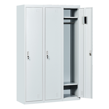 Three-Door Side by Side Office Gym Shed Storage Locker
