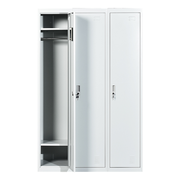 Three-Door Side by Side Office Gym Shed Storage Locker
