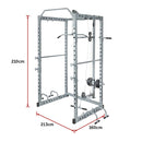 Power Rack Squat Cage Stands w Lat Pulldown Home Gym-13