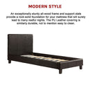Single PU Leather Bed Frame Black-11