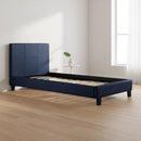 Single PU Leather Bed Frame Blue-2