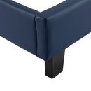 Single PU Leather Bed Frame Blue-8