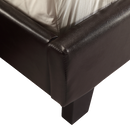Queen PU Leather Bed Frame Brown-8