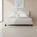 King PU Leather Bed Frame White-5