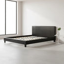 King PU Leather Bed Frame Black-2