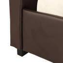 Queen PU Leather Deluxe Bed Frame Brown-6