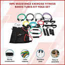19PC Resistance Exercise Fitness Bands Tubes Kit Yoga Set-4