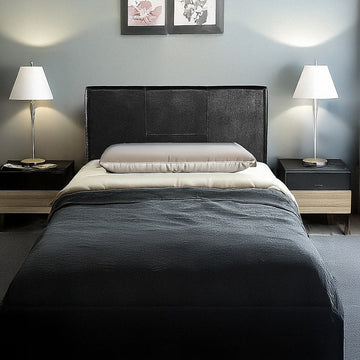 PU Leather Single Bed Headboard Bedhead - Black - 0