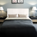 PU Leather Double Bed Headboard Bedhead - White-2