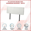 PU Leather Double Bed Headboard Bedhead - White-3