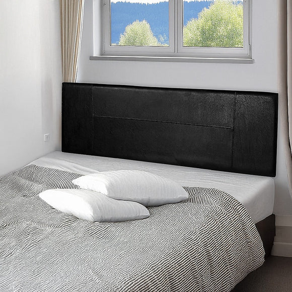 PU Leather Queen Bed Headboard Bedhead - Black