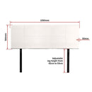 PU Leather Queen Bed Headboard Bedhead - White-12