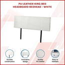 PU Leather King Bed Headboard Bedhead - White-3