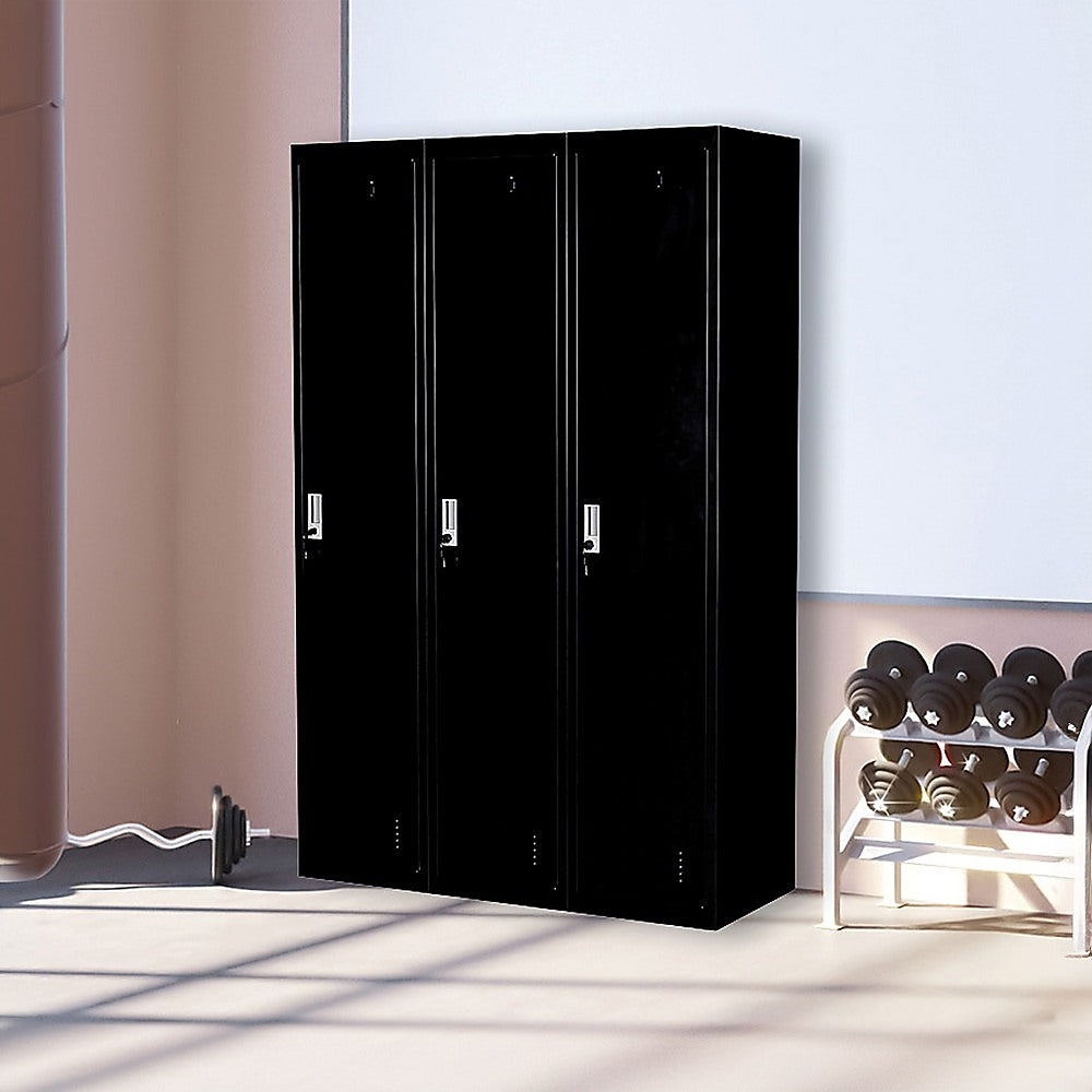 Three-Door Side by Side Office Gym Shed Storage Locker - 0