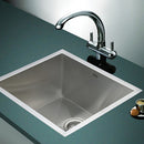 510x450mm Handmade Stainless Steel Undermount / Topmount Kitchen Laundry Sink with Waste-2