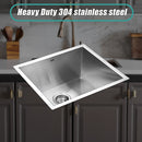 510x450mm Handmade Stainless Steel Undermount / Topmount Kitchen Laundry Sink with Waste-4