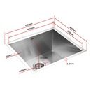 510x450mm Handmade Stainless Steel Undermount / Topmount Kitchen Laundry Sink with Waste-9