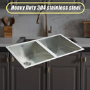770x450mm Handmade Stainless Steel Undermount / Topmount  Kitchen Sink with Waste-4