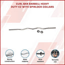 Curl Bar Barbell Heavy Duty EZ with Spinlock Collars-3