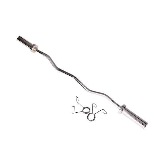 120cm Chrome Olympic EZ Curl Bar – Weightlifting Barbell for Home Gym & Bodybuilding