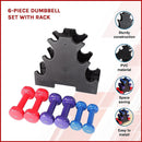 6-Piece Dumbbell Set with Rack-5