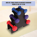 6-Piece Dumbbell Set with Rack-9