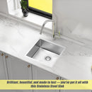440x440mm Handmade Stainless Steel Undermount / Topmount Kitchen Laundry Sink with Waste-6