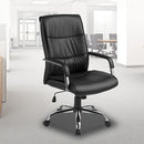 PU Leather Office Chair – Ergonomic Executive Swivel Desk Chair with Padded Seat in Black-3