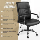 PU Leather Office Chair – Ergonomic Executive Swivel Desk Chair with Padded Seat in Black-8