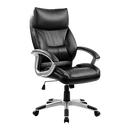 PU Leather Executive Office Chair – Ergonomic Swivel Computer Desk Chair in Black-1