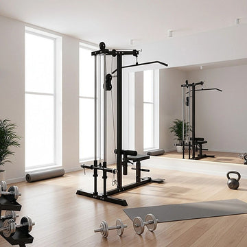 Lat Pulldown Low Row Fitness Machine – Home Gym Strength Trainer - 0