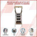 Deluxe Aluminium Attic Loft Ladder - 2700mm to 3050mm-3