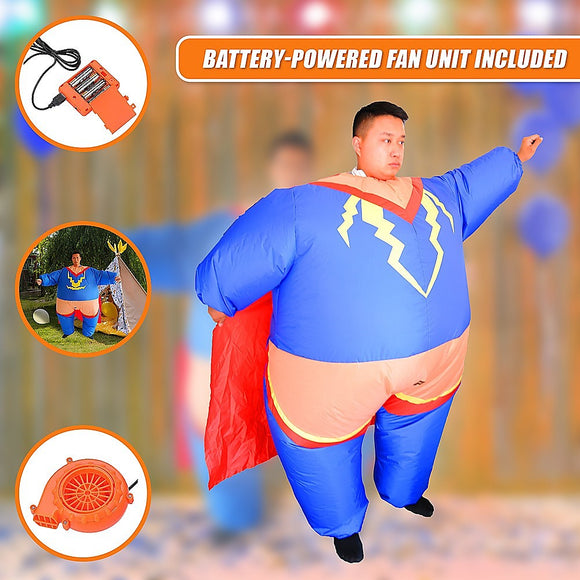 Super Hero Fancy Dress Inflatable Suit - Fan Operated Costume