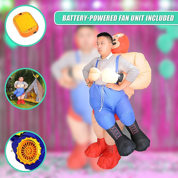 WRESTLER Fancy Dress Inflatable Suit -Fan Operated Costume