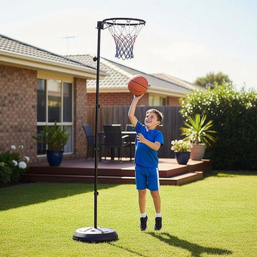 Netball Ring with Stand Portable Pole Height Adjustable - 0