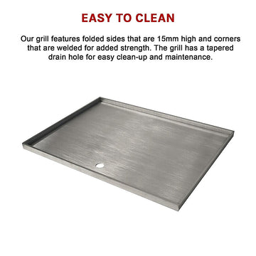 Stainless Steel BBQ Grill Hot Plate 46.5 x 38CM Premium 304 Grade - 0