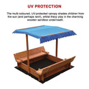 Kids Wooden Toy Sandpit with Canopy-13