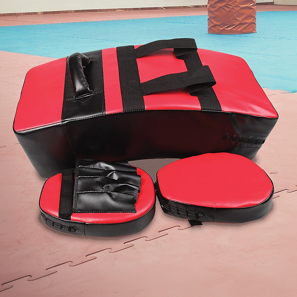 Kicking Boxing Sparring Shield & Punching Pad Mitts Combo - 0