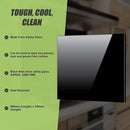 Toughened 60cm x 70cm Black Glass Kitchen Splashback-9