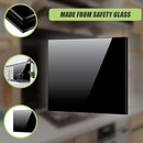 Toughened 90cm x 70cm Black Glass Kitchen Splashback-6
