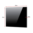 Toughened 90cm x 70cm Black Glass Kitchen Splashback-10