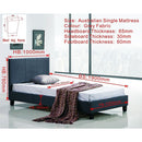 Single Linen Fabric Bed Frame Grey-7