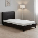 Single PU Leather Bed Frame Brown-7