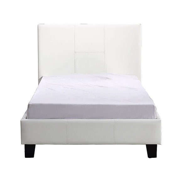 Single PU Leather Bed Frame White