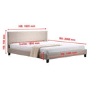 King Linen Fabric Bed Frame Beige-8