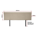 Linen Fabric King Bed Headboard Bedhead - Beige-12