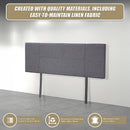 Linen Fabric Queen Bed Headboard Bedhead - Grey-8