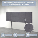 Linen Fabric Double Bed Headboard Bedhead - Grey-8